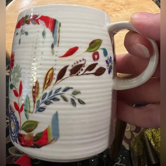 Anthropologie Starla M. Halfmann Monogram Letter Initial “C” Coffee Tea Cup Mug - Picture 10 of 14